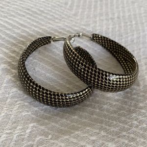 $5 ADD ON - Faux snake leather hoop earrings